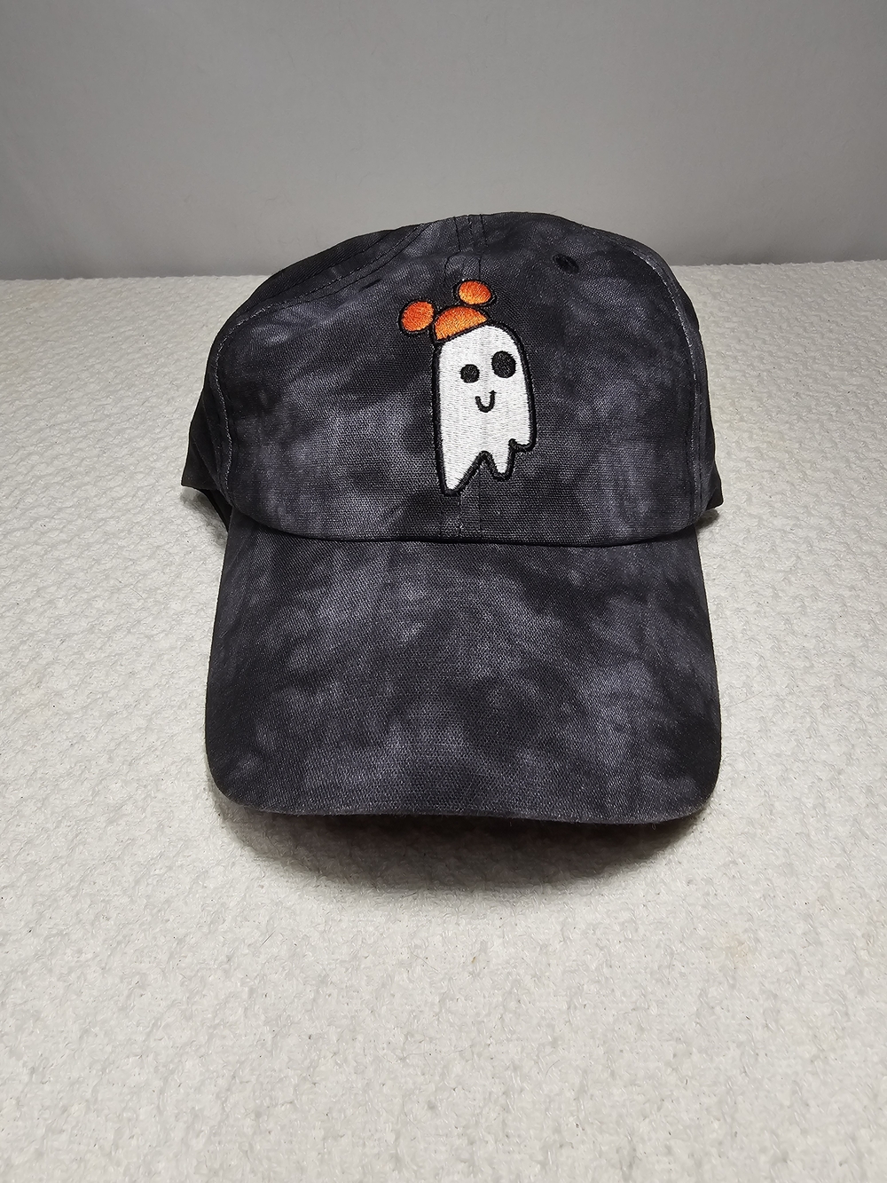 NWT Disney Black Tie-Dye Ghost With Ear Hat Baseball Cap